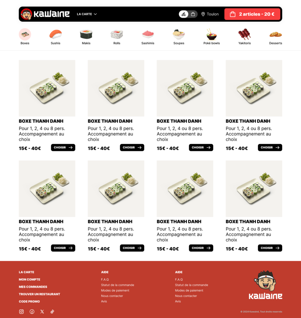 4 Page carte Boxes